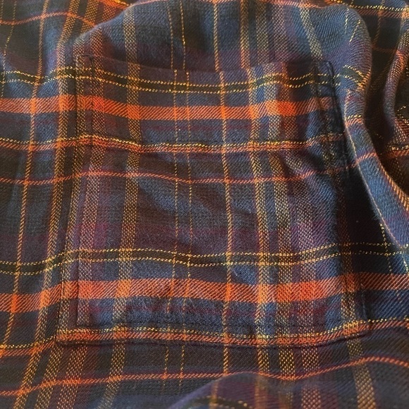 LUCKY BRAND Metallic Plaid Button Down Shirt 2XL light weight super soft - Picture 6 of 14